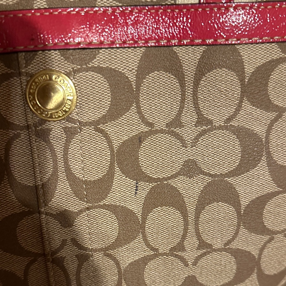Coach Brown and Pink Signature Tote - Picture 10 of 13
